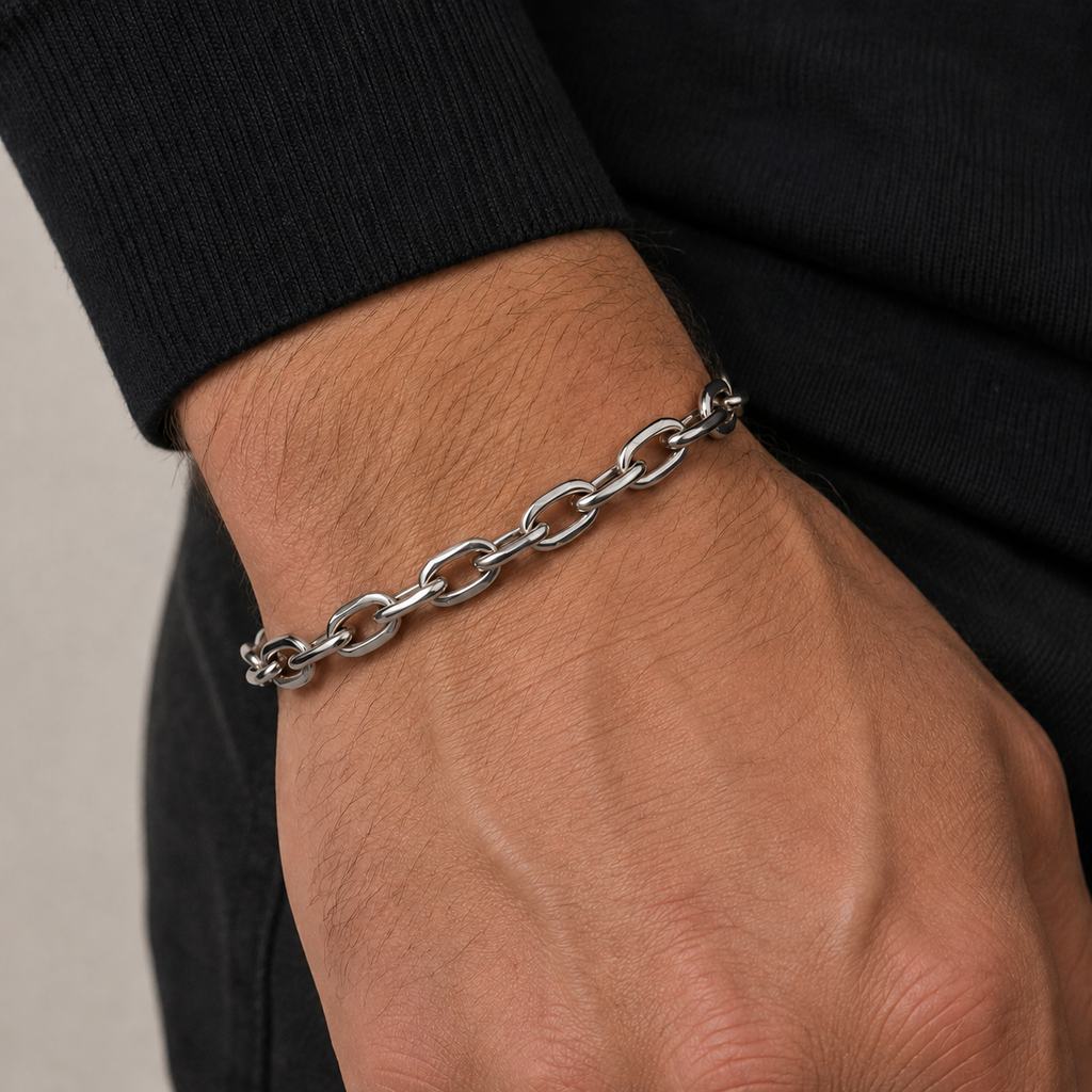 Toggle Bracelet (Silver) 7MM