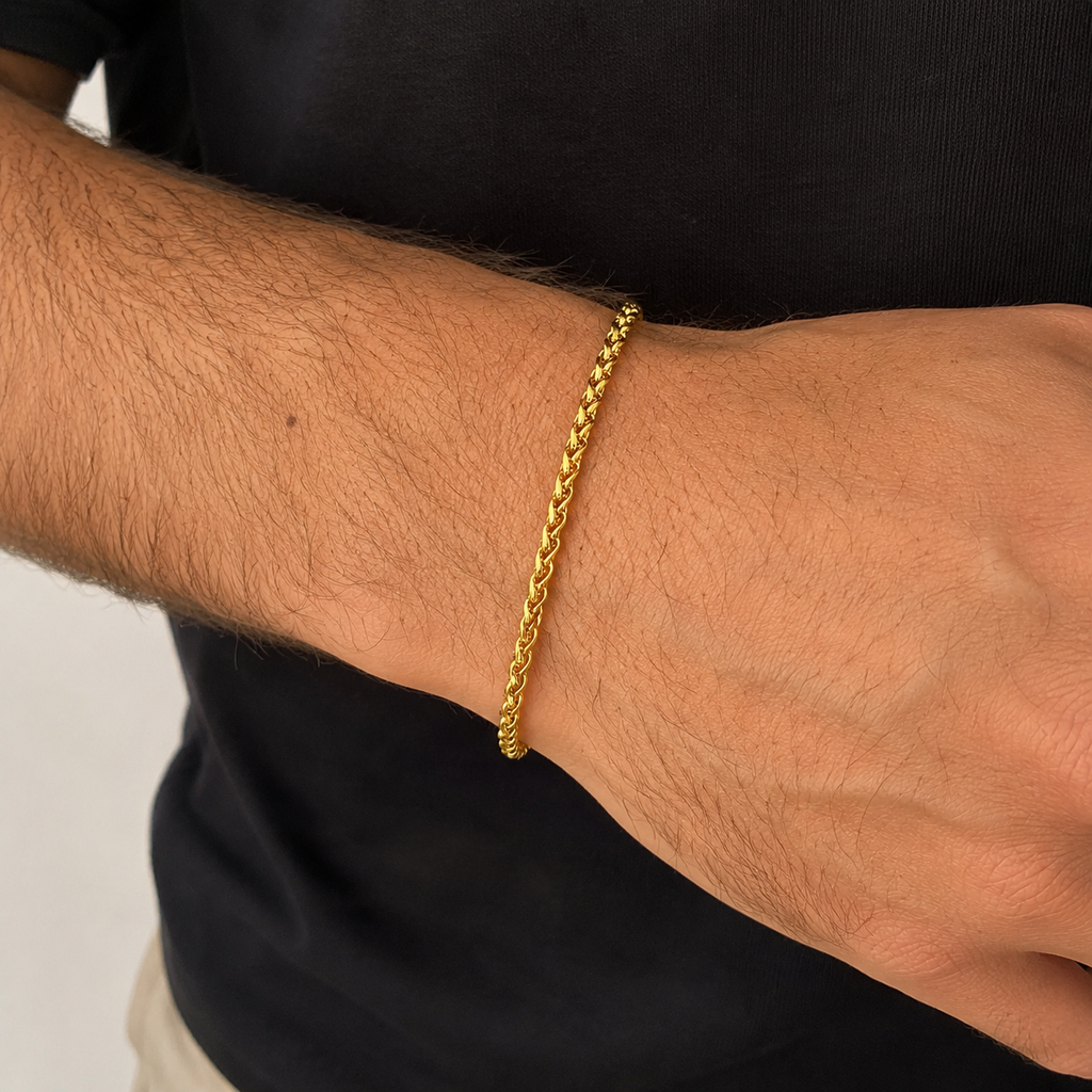 Wheat Bracelet (Gold) 3MM