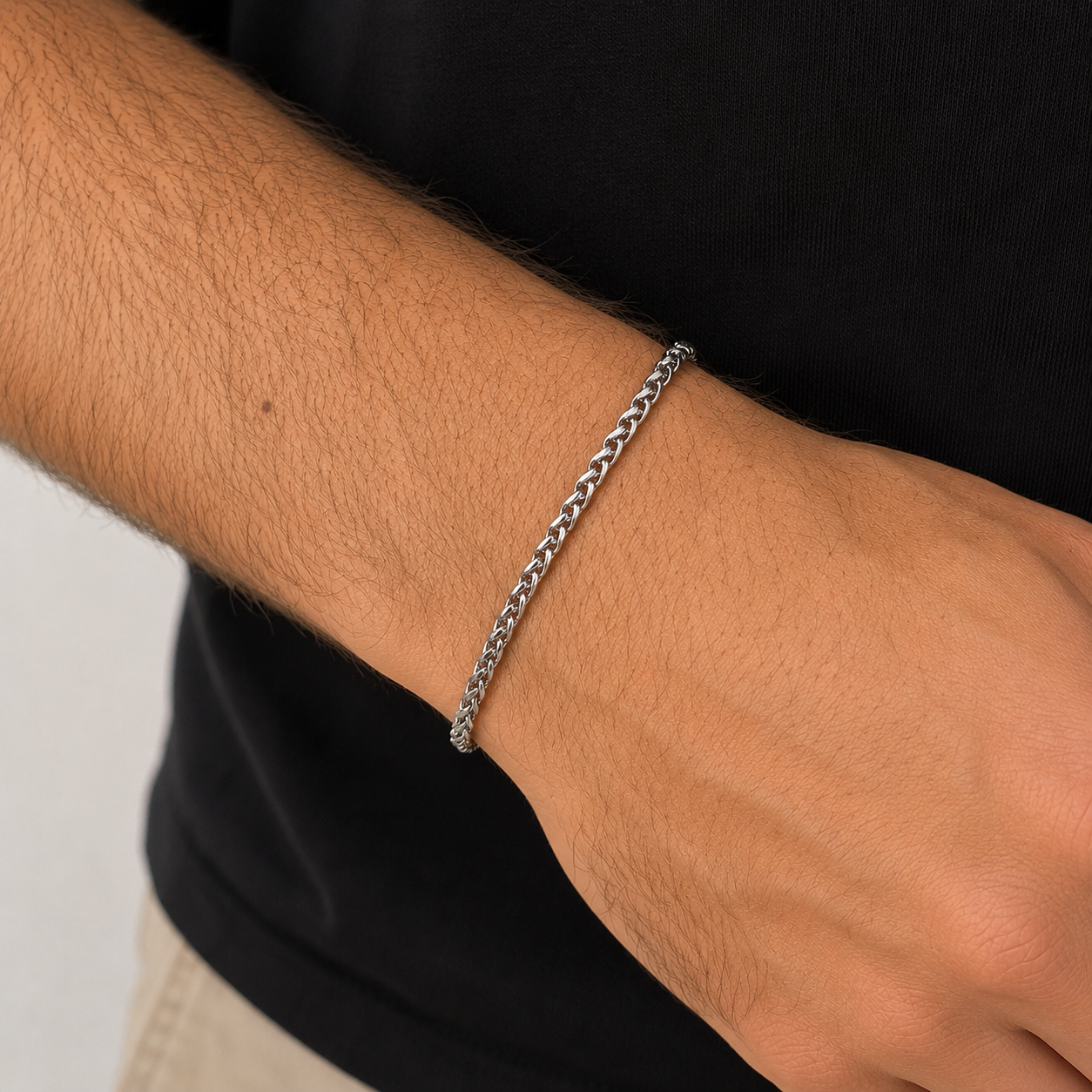 Wheat Bracelet (Silver) 3MM